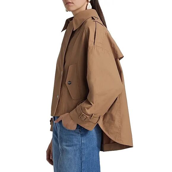 TWP Bogie Crop Cotton Blend Trench Coat - Picture 4 of 12